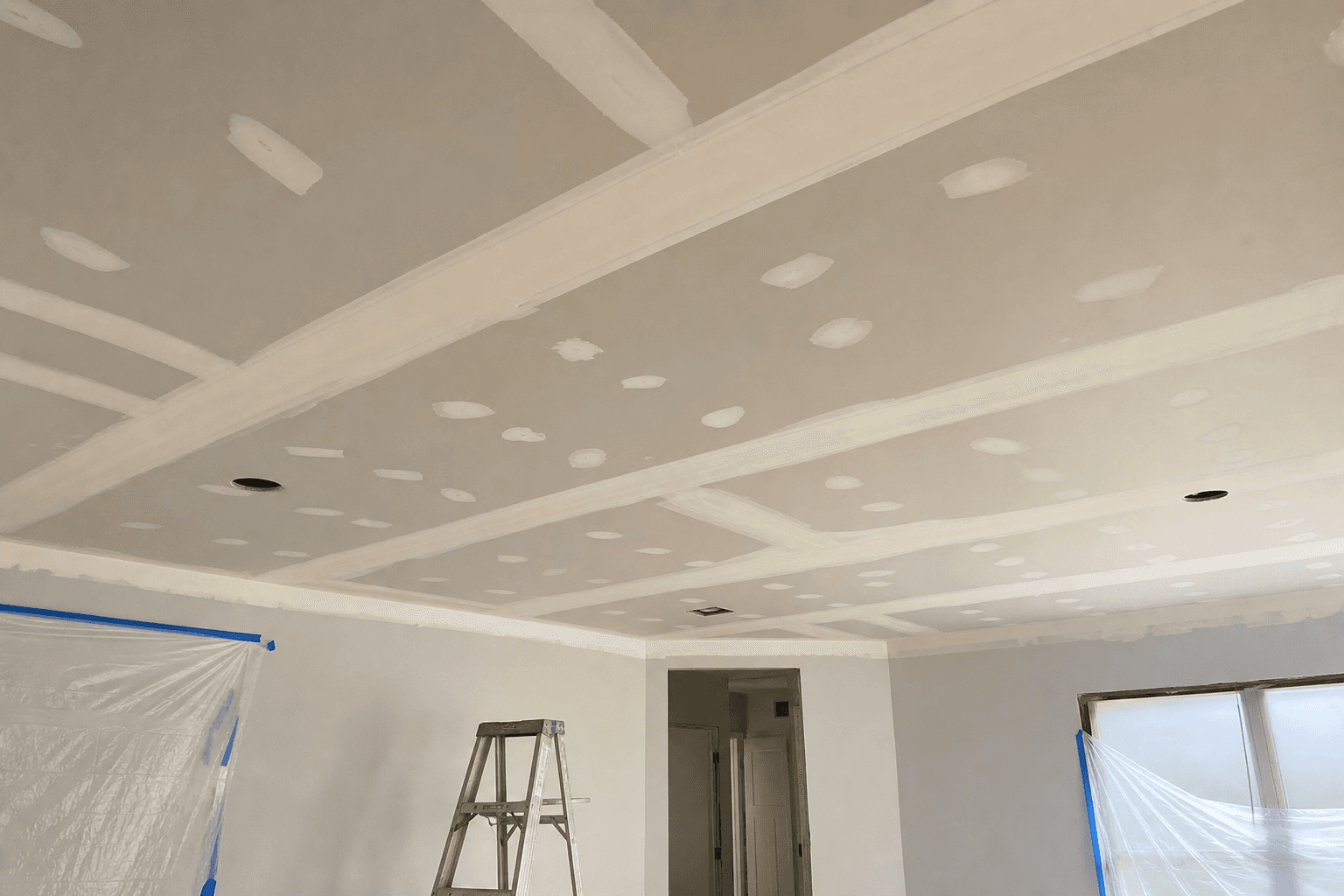 Illustrative image: What changes when you cover a popcorn ceiling with drywall