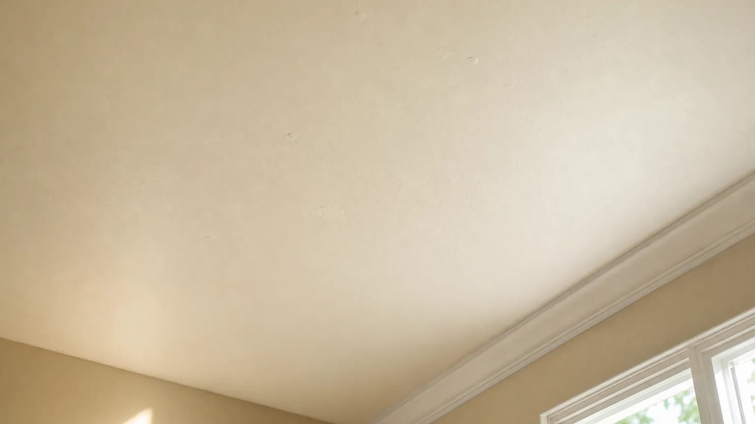 Illustration: Small repairs smoothed into a residential ceiling