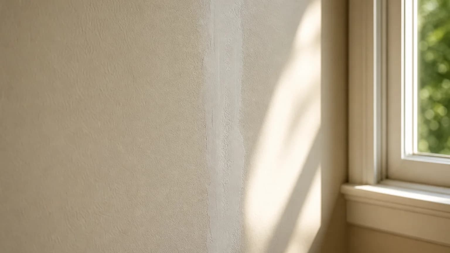 Illustration: An interior drywall seam reinforced and repaired