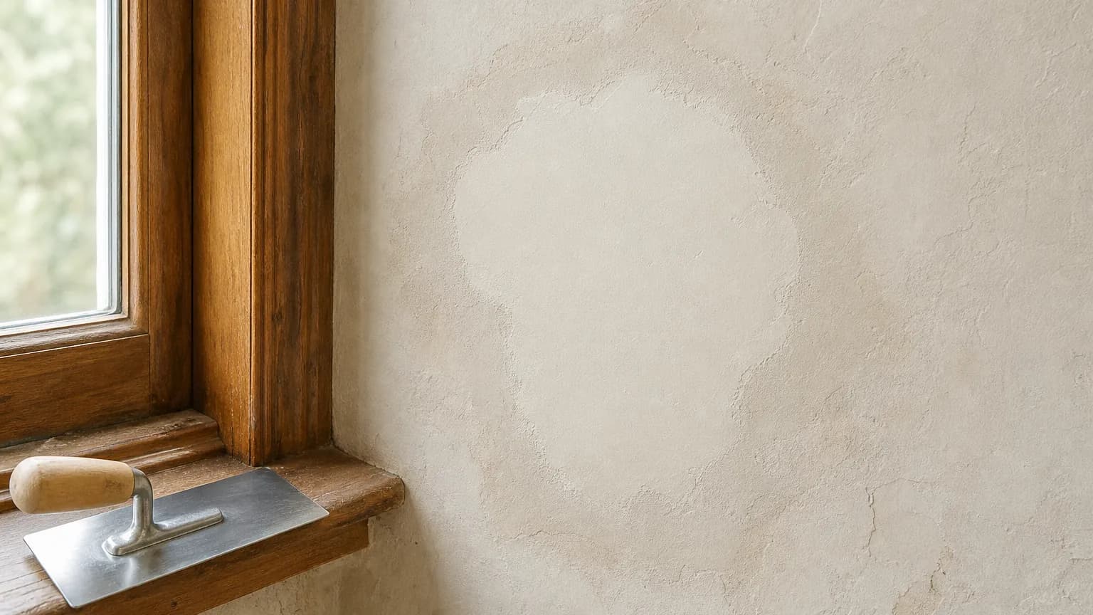 Illustration: A plaster wall repair blending into the surrounding surface