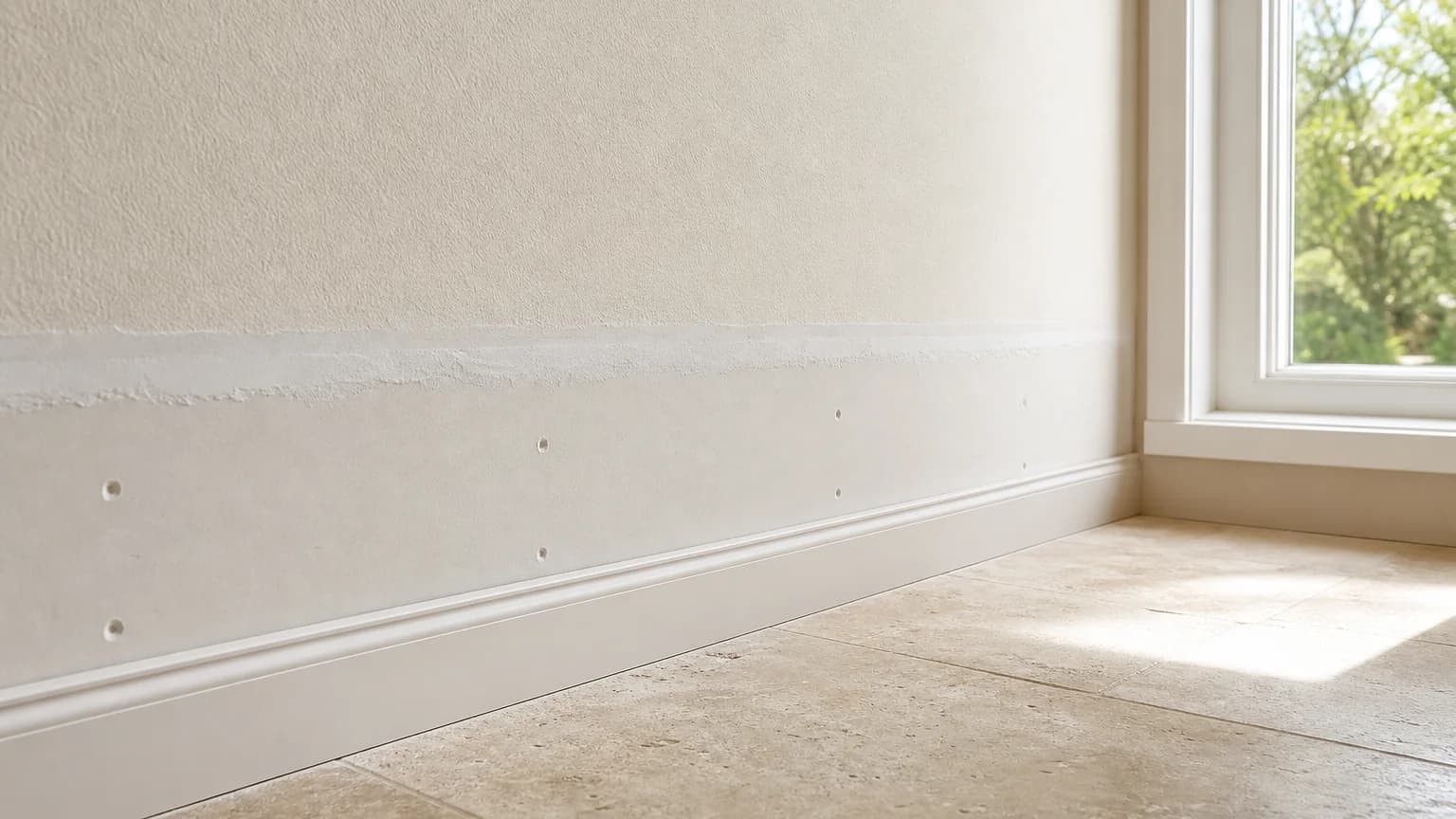 Illustration: Replacement drywall fitted after damaged wall sections are removed